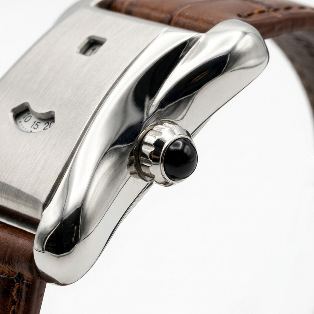 Belvaur Guichet — crown detail with black onyx cabochon